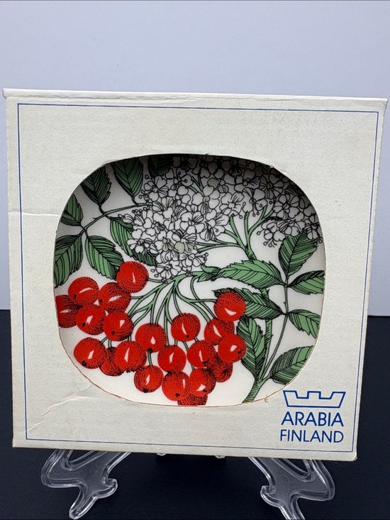 Arabia Finland Other - Arabia Finland Botanica Wall Plate Rowan Sorbus Aucuparia Flower Berries
